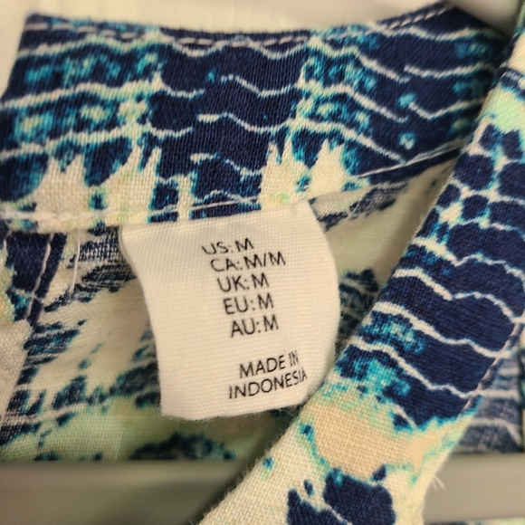 Nicole Miller Halter Neck Linen Dress Blue Size M - Picture 5 of 7